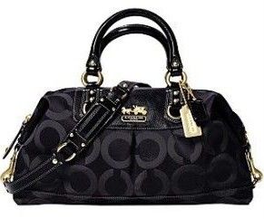COACH Madison Sabrina Graphic OP Art Purse Black