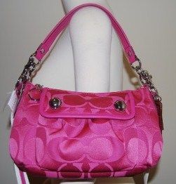 Coach Poppy Sateen Signature Groovy Fuchsia Bag 13833