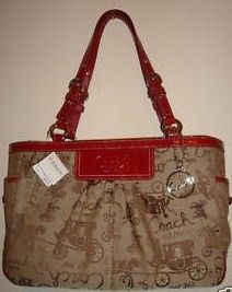 Coach Sig Horse Carriage Gallery Tote Purse 14443