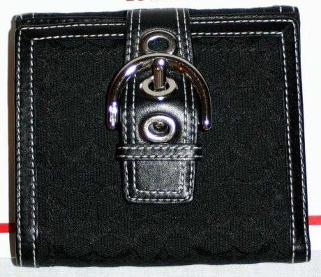 Coach Soho Signature Lg French Wallet Black