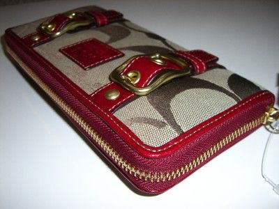 Coach Zoe Signature Accordion Zip Around Wallet
