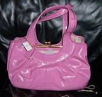 Coach Ergo Pink Patent Frame Satchel Purse