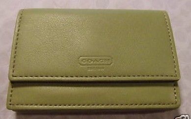 Coach Green Leather Business Credit Card Holder FS8889