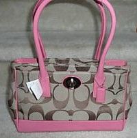 COACH Hamptons Madeline TotePurse Khaki Pink 13571