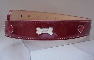 Coach Large Patent Leather Dog Collar Bone Charm