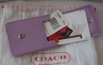 Coach Leather Classic Business Card Holder Lilac
