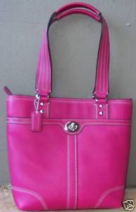 Coach Leather Lunch Tote Fuchsia