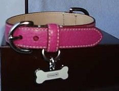 Coach Pink Leather Extra Small Dog Collar