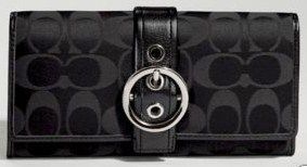 Coach Black Signature Ali Envelope Wallet