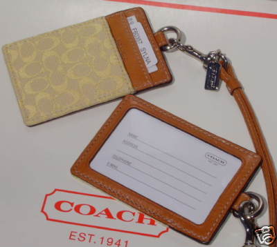 Coach Signature Card Holder ID Neck Lanyard 60157