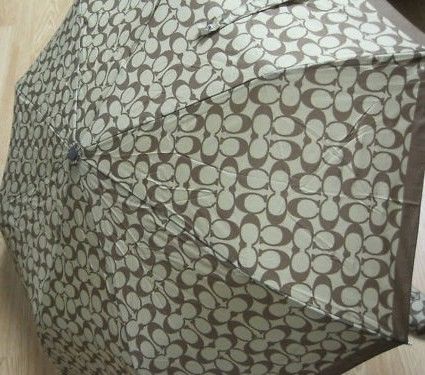 Coach Signature Folding Umbrella Khaki 60494