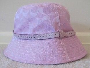 Coach Women's Pink Bucket Hat w Suede Trim