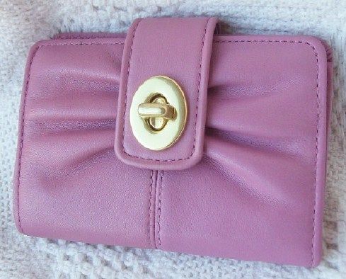 Coach Violet Leather Parker Small Turnlock Wallet