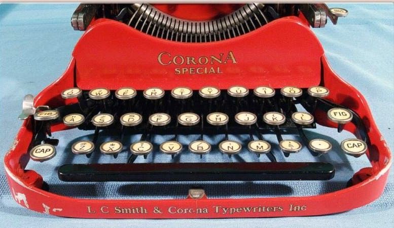 Corona Special Red Folding Typewriter