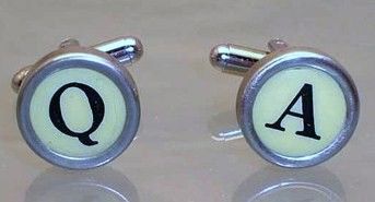 Typewriter Key Cufflinks Black on White
