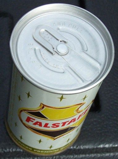 Falstaff Zip Tab Top Beer Can Overhead View