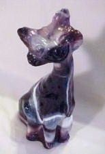 Fenton Art Glass Purple Slag Large Alley Cat Figurine