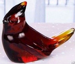 Fenton Art Glass Ruby Red Cardinal Bird Figurine
