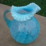Fenton Blue Opalescent Pitcher