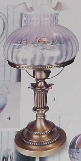 Fenton Glass Christmas 2009 Lamp Winter Aura