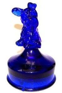 Fenton Glass Cobalt Blue Scotty Dog on Factory Font