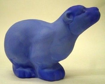 Fenton Glass Satin Periwinkle Blue Polar Bear Figurine