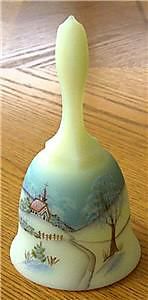 Fenton Princess Housse Glass Christmas Bell Signed 1980