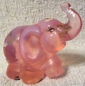 Fenton Pink Transluscent Elephant Figurine