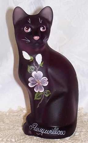 Fenton Rare Aubergine Satin Pussywillow Cat