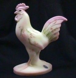 Fenton Burmese Standing Rooster Signed by George Fenton