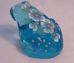 Fenton Glass Azure Blue Frog