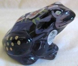 Fenton Hand Painted Purple Frog Figurine