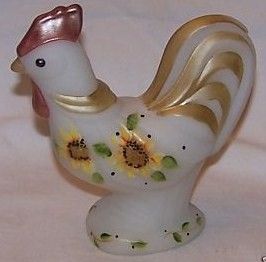 Fenton Hand Painted Rooster 5 inches tall