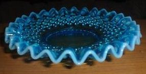 Fenton Hobnail Blue Opalescent Dish