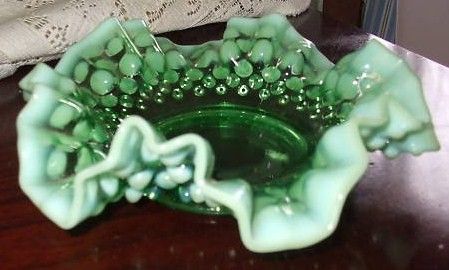 Fenton Hobnail Lime Green Dish