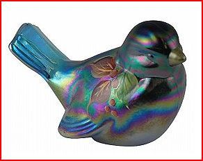 Fenton Indigo blue Carnival Glass Bird
