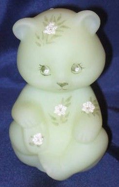 Fenton Bear Pink Blossoms on Satin Custard