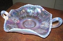 Fenton Opalescent Candy Dish with Butterflies