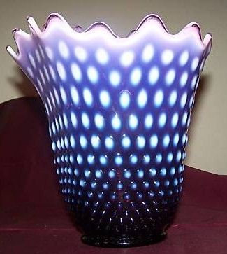 Fenton Plum Hobnail  Opalescent Vase