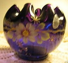 Fenton Purple Rose Bowl 75th Anniversary