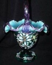 Fenton QVC 12 Signature New Century Spruce Green Basket