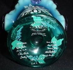 Fenton QVC 12 family Signatures Bottom View November 1999 Show