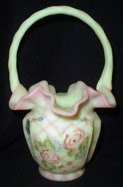 Fenton QVC Burmese Open Arches Basket October 1999 Show