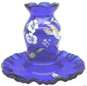 Fenton QVC Cobalt Fairy Light Museum Collection 2004