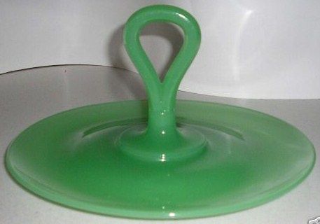 Fenton Rare 1930s Jade Sandwich Tray
