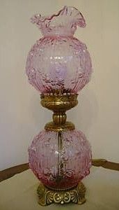 Fenton Rose Lamp Gone with the Wind Violet