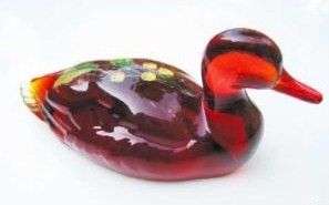 Fenton Ruby Glass Mallard Duck