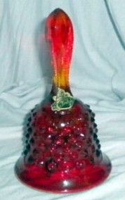 Fenton Ruby Red Amberine Hobnail Bell