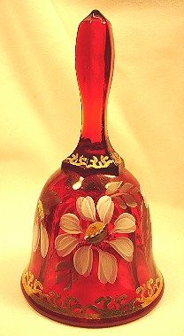 Fenton Ruby Red Gilded Daisy Bell