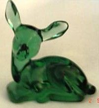 Fenton Sea Mist Green Fawn Figurine